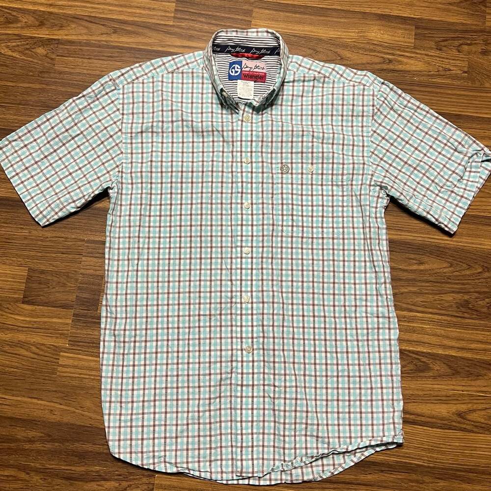 Wrangler George Strait Cowboy Cut Collection Short Sleeve Plaid Western Shirt Si - Picture 5 of 7